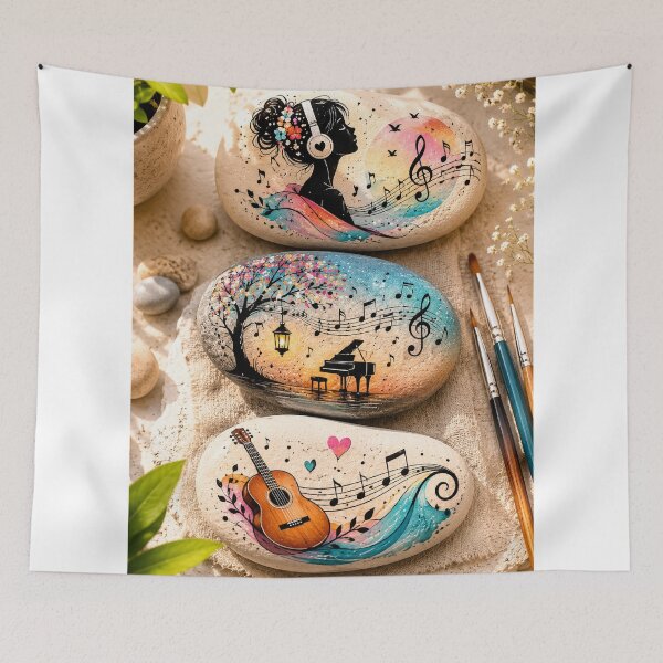 Item preview, Hand Painted Music Stones – Colorful Musical Rock Art Collection designed and sold by Arts121.