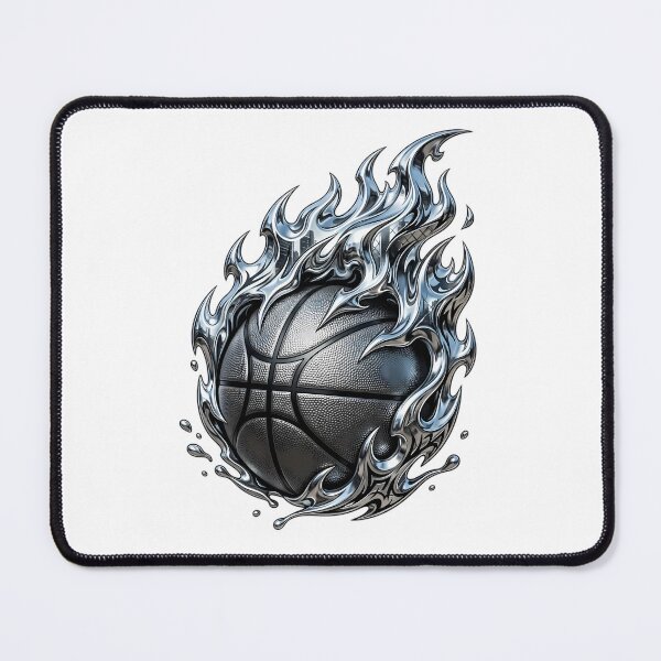 Item preview, Liquid Metal Chrome Flaming Basketball designed and sold by DripCultureLab.