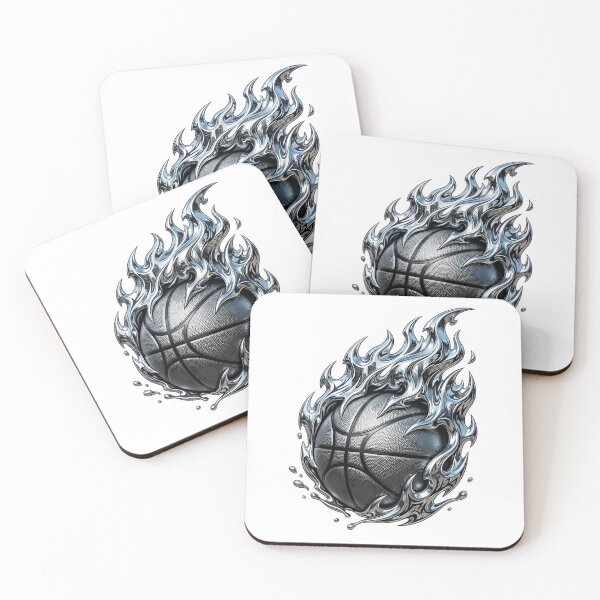 Item preview, Liquid Metal Chrome Flaming Basketball designed and sold by DripCultureLab.