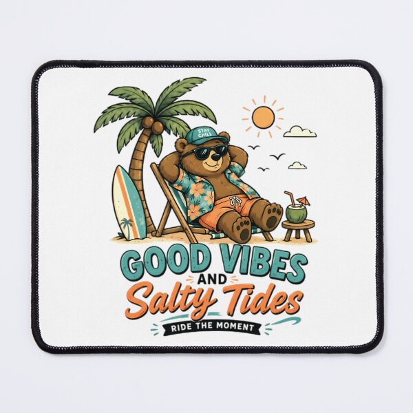 Item preview, Good Vibes And Salty Tides  Chill Bear Art designed and sold by Ocea-nWhitlow.