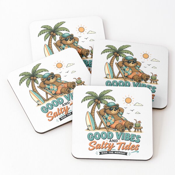 Item preview, Good Vibes And Salty Tides  Chill Bear Art designed and sold by Ocea-nWhitlow.