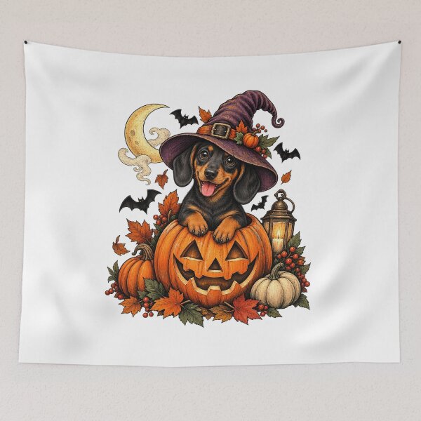 Item preview, Cute Dachshund Witch Halloween designed and sold by afr-saad.