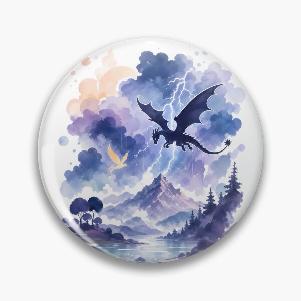 Item preview, Ethereal Dragon and Golden Bird Mountain Landscape designed and sold by Rising Drake.