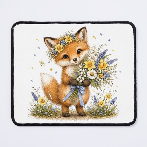 Item preview, Floral Fox with Flowers designed and sold by PetalGarden.