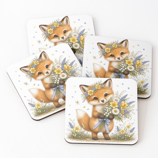 Item preview, Floral Fox with Flowers designed and sold by PetalGarden.
