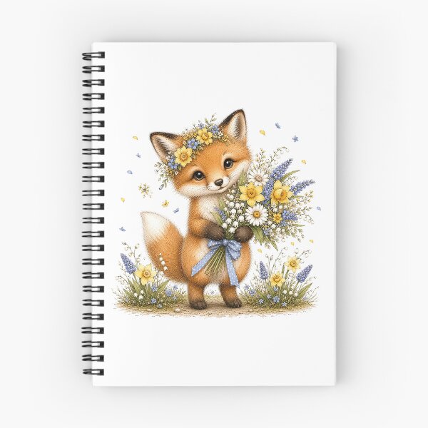 Item preview, Floral Fox with Flowers designed and sold by PetalGarden.