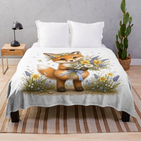 Item preview, Floral Fox with Flowers designed and sold by PetalGarden.
