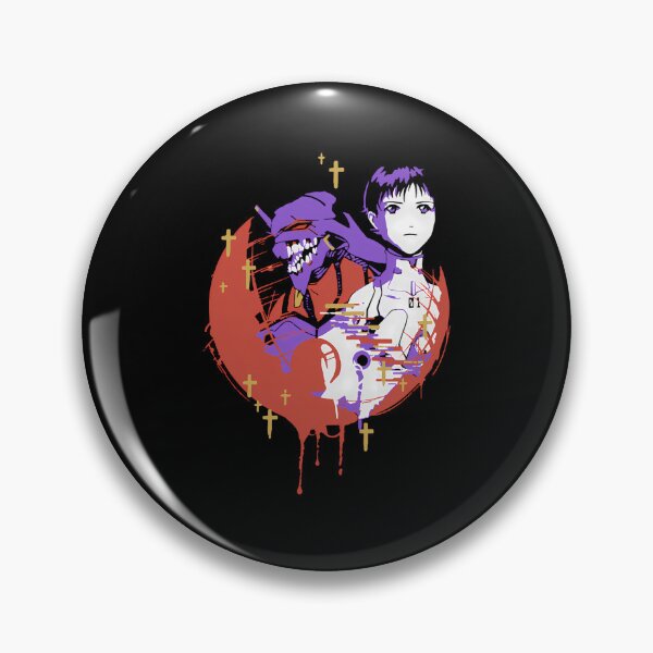 Item preview, Shinji Ikari And EVA Unit 01 Glitch With Crosses designed and sold by AsiaKautzer.