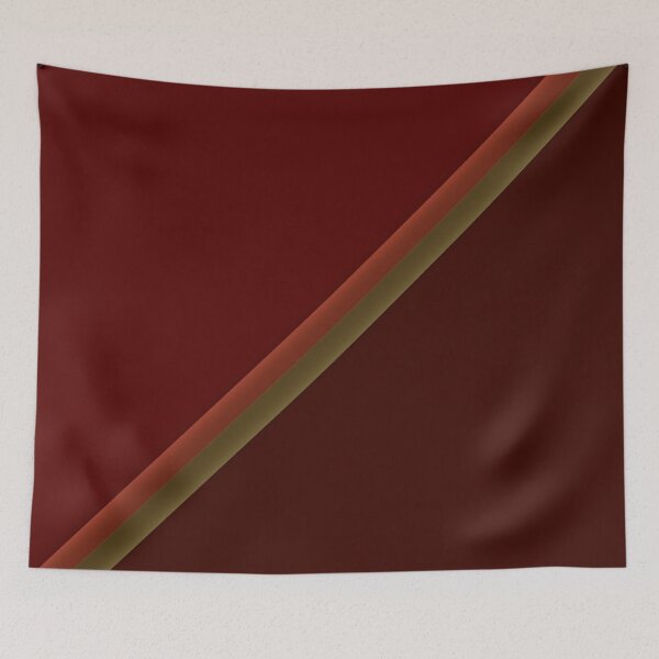 Item preview, Minimalist Maroon Color with Bright Red and Olive Green Diagonal Ribbon designed and sold by pluielegere.