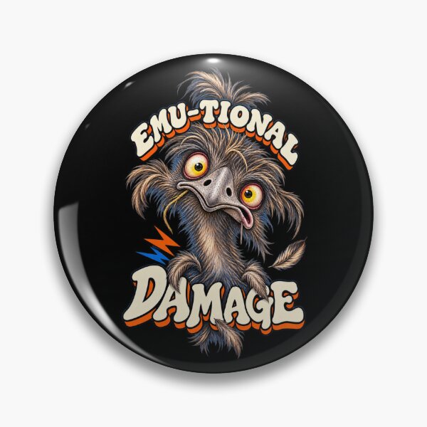 Item preview, Emu-Tional Damage Funny Aussie Emu Design designed and sold by EverclearDesign.