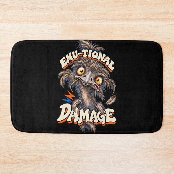 Item preview, Emu-Tional Damage Funny Aussie Emu Design designed and sold by EverclearDesign.