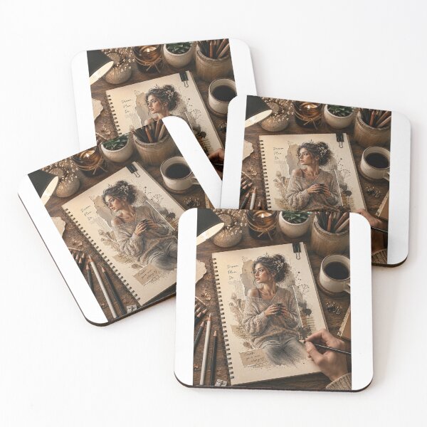 Item preview, Cozy Woman Sketchbook Art – Creative Artist Drawing Illustration designed and sold by Arts121.