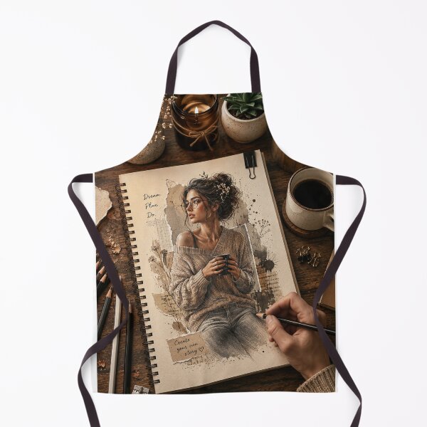 Item preview, Cozy Woman Sketchbook Art – Creative Artist Drawing Illustration designed and sold by Arts121.