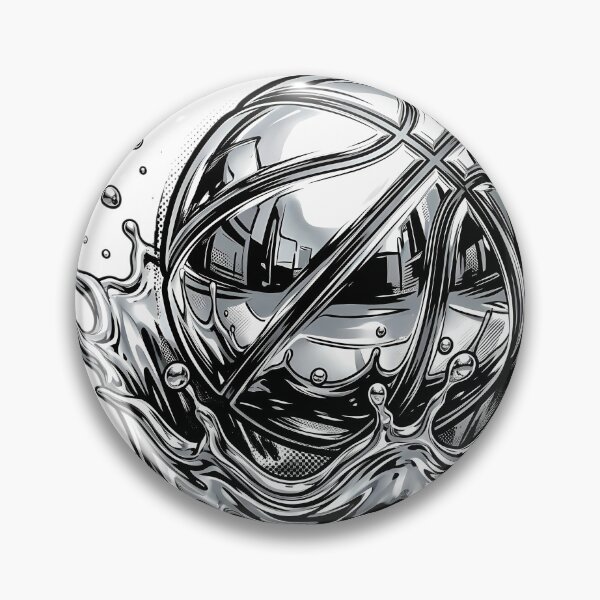 Item preview, Silver Chrome Basketball Splash designed and sold by DripCultureLab.