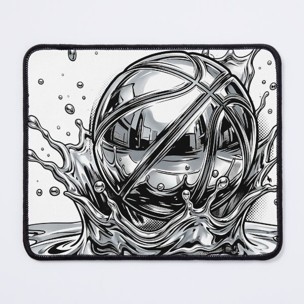 Item preview, Silver Chrome Basketball Splash designed and sold by DripCultureLab.