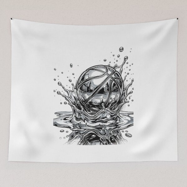 Item preview, Silver Chrome Basketball Splash designed and sold by DripCultureLab.