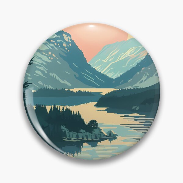 Item preview, Vintage National Park Poster - Retro Mountain River & Flowers designed and sold by Artdavesalzburg.