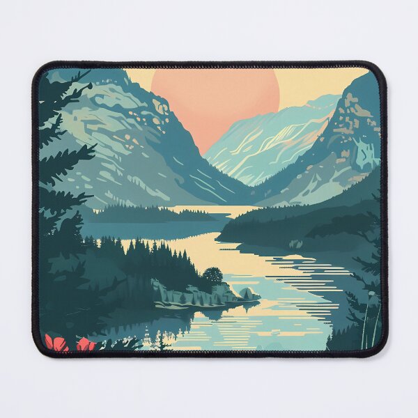 Item preview, Vintage National Park Poster - Retro Mountain River & Flowers designed and sold by Artdavesalzburg.
