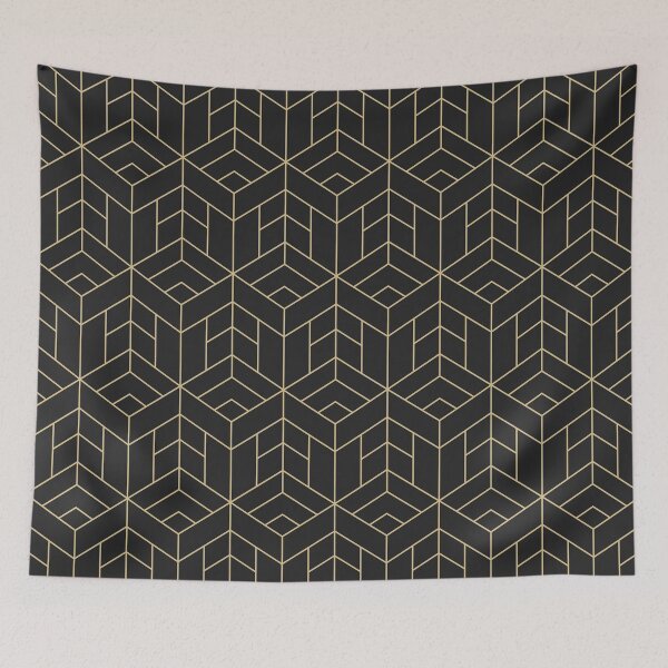 Item preview, Dark geometric pattern, modern abstract gold interior design designed and sold by Aurum-design.