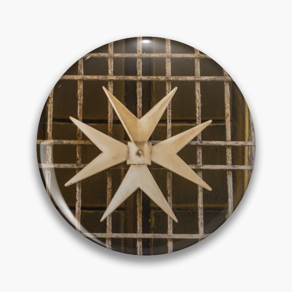 Item preview, Decorative Eight-Pointed Star on Iron Grille Window Set in Weathered Stone Wall Historic Architecture designed and sold by Nmallia.