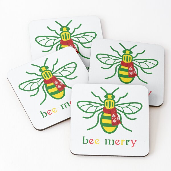 Item preview, Manchester Worker Bee Merry Christmas green-yellow-red designed and sold by bravoalpha.
