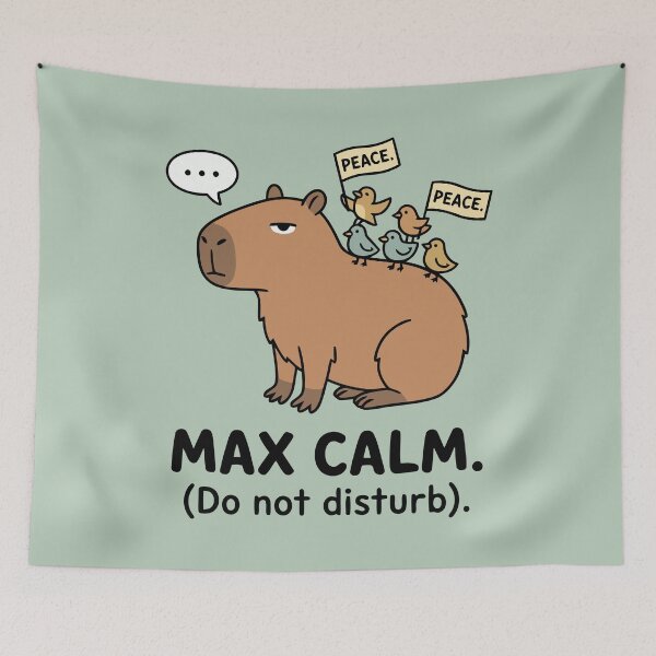 Item preview, Max Calm Do Not Disturb Capybara With Birds designed and sold by Amir Faysal.