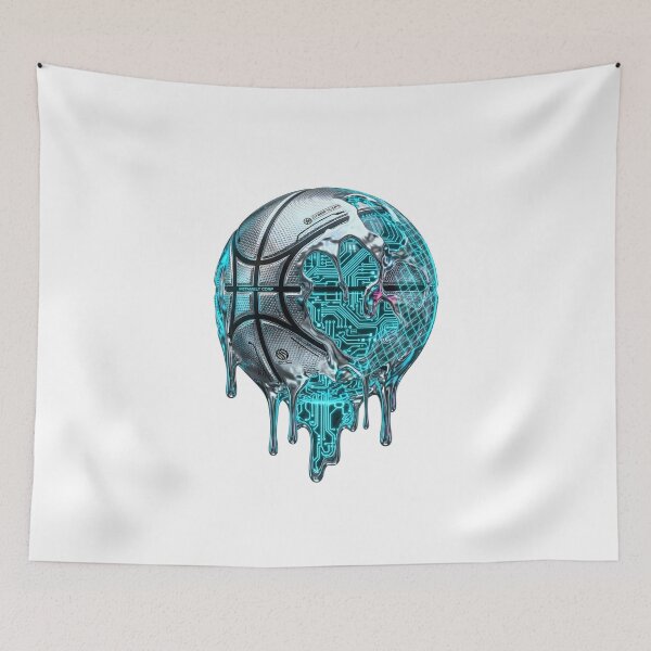Item preview, Cybernetic Neon Circuit Chrome Basketball designed and sold by DripCultureLab.