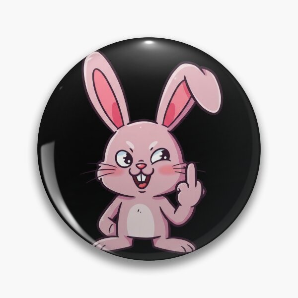 Item preview, Bunny Middle Finger Pink Rabbit with Rude Attitude and Sarcastic Easter Vibes designed and sold by HolaJosephina.