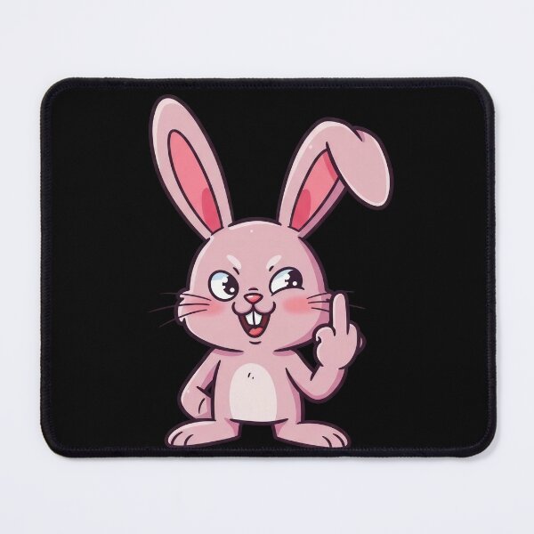 Item preview, Bunny Middle Finger Pink Rabbit with Rude Attitude and Sarcastic Easter Vibes designed and sold by HolaJosephina.