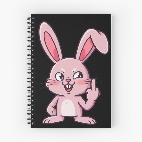 Artikelvorschau, Hase Mittelfinger – Frecher Rosa Osterhase mit provokanter Geste entworfen und verkauft von HolaJosephina.