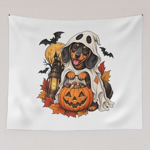Item preview, Cute Dachshund Ghost Halloween  designed and sold by afr-saad.