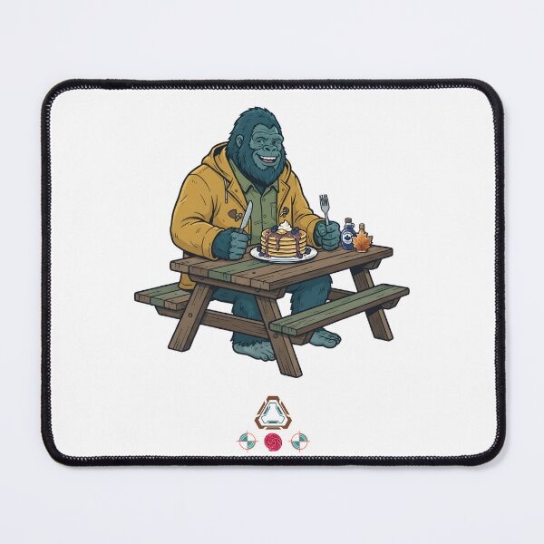 Item preview, Playful Sasquatch Enjoying Pancakes at Picnic Table designed and sold by Whimsy Trail Co.