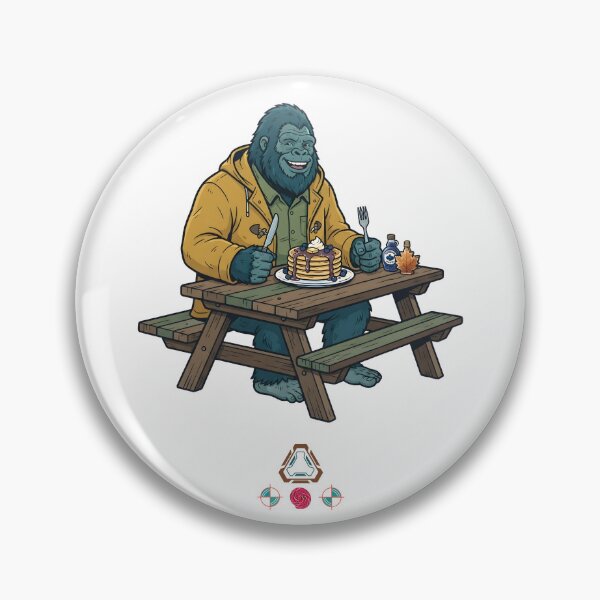 Item preview, Playful Sasquatch Enjoying Pancakes at Picnic Table designed and sold by Whimsy Trail Co.