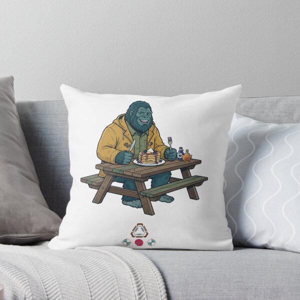 Item preview, Playful Sasquatch Enjoying Pancakes at Picnic Table designed and sold by Whimsy Trail Co.