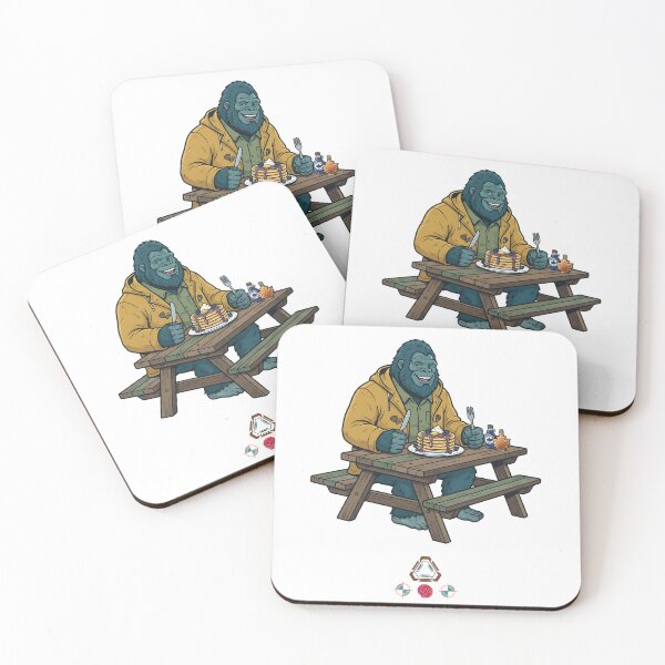 Item preview, Playful Sasquatch Enjoying Pancakes at Picnic Table designed and sold by Whimsy Trail Co.