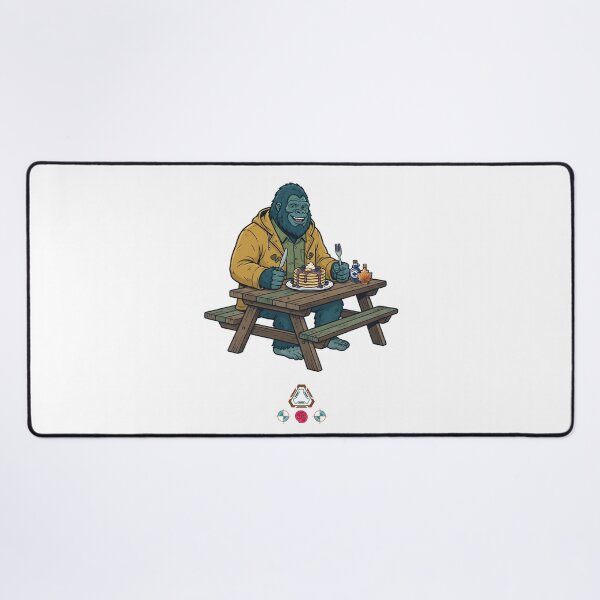 Item preview, Playful Sasquatch Enjoying Pancakes at Picnic Table designed and sold by Whimsy Trail Co.