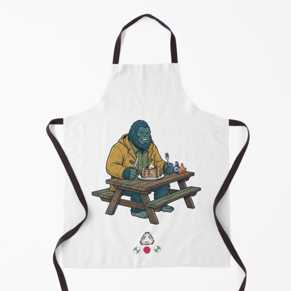 Item preview, Playful Sasquatch Enjoying Pancakes at Picnic Table designed and sold by Whimsy Trail Co.