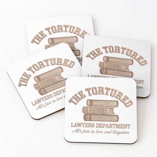Item preview, The Tortured Lawyers Department - Lawyer Humor Parody & Book Stack Design designed and sold by Shopeon Designs.