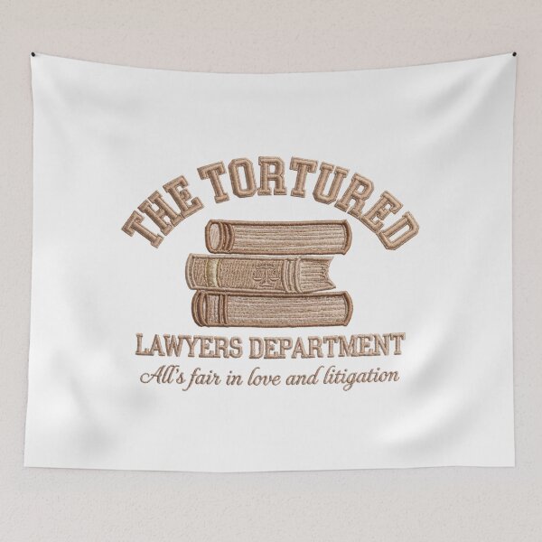 Item preview, The Tortured Lawyers Department - Lawyer Humor Parody & Book Stack Design designed and sold by Shopeon Designs.