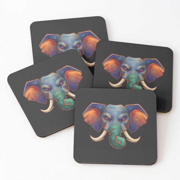 Item preview, Fierce Painted Elephant Head Fantasy Wildlife Art designed and sold by artscripts.