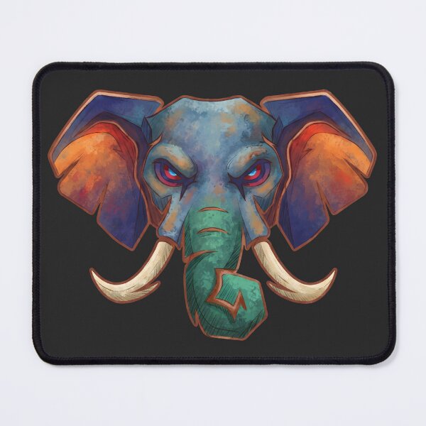 Item preview, Fierce Painted Elephant Head Fantasy Wildlife Art designed and sold by artscripts.