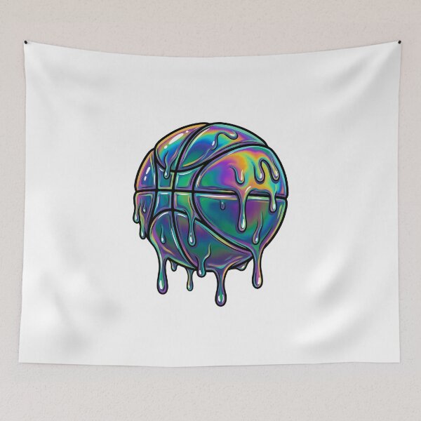 Item preview, Iridescent Oil Slick Melting Basketball designed and sold by DripCultureLab.