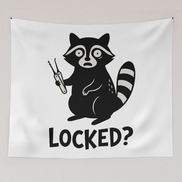 Item preview, Locked Funny Raccoon Lockpick Locksmith Humor designed and sold by Amir Faysal.