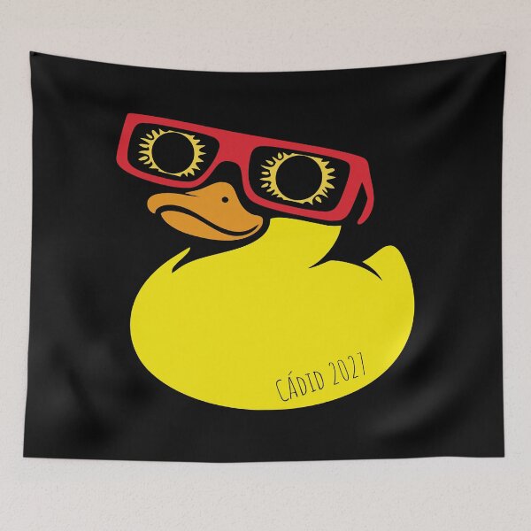 Item preview, Eclipse Spain 2027 - Duck with Glasses to View the Solar Eclipse in Cadiz designed and sold by charlypicazo.