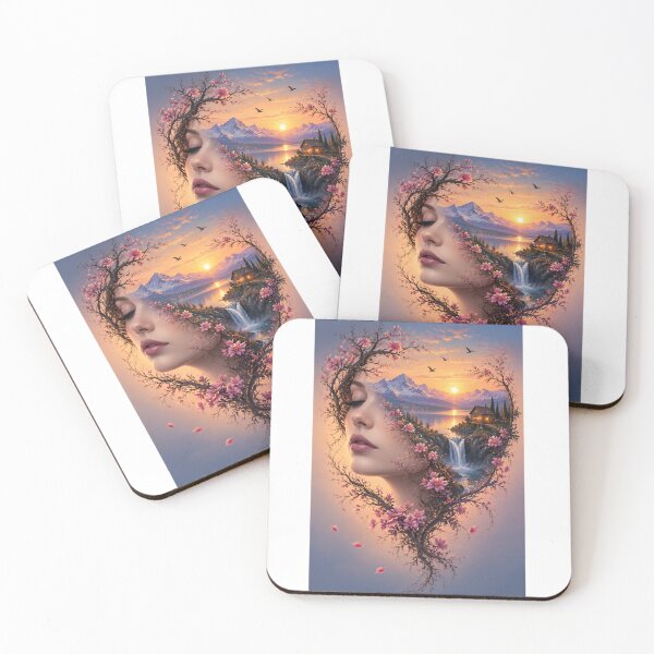 Item preview, Surreal Woman and Sunset Landscape – Dreamy Nature Double Exposure Art designed and sold by Arts121.