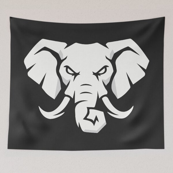 Item preview, Angry White Elephant Mascot Logo Fierce Animal Graphic designed and sold by artscripts.