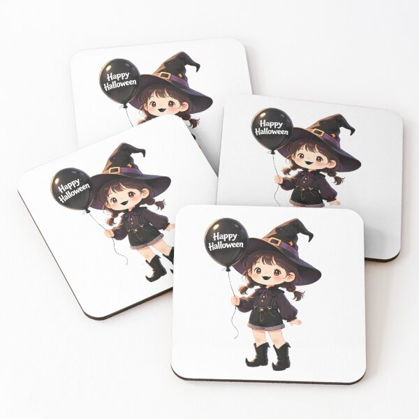 Item preview, Cute Little Witch Girl — Happy Halloween Balloon designed and sold by Bondingbonding.
