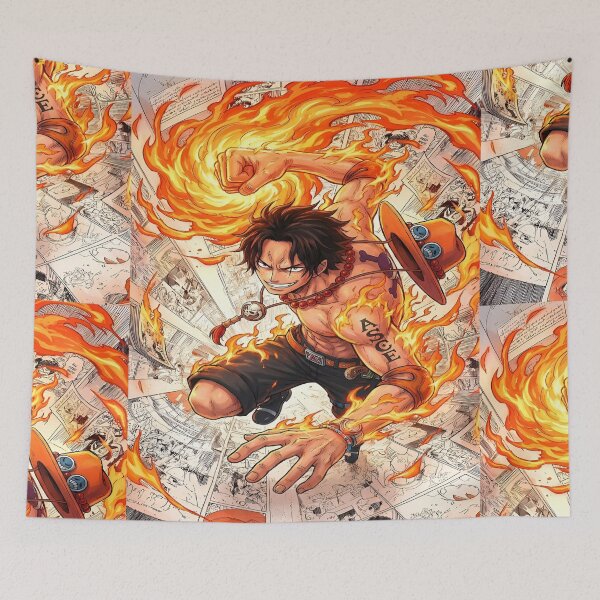 Item preview, One Piece Portgas D. Ace Fire Fist Wallpaper Aesthetic Anime Artwork designed and sold by Matt_Smith.