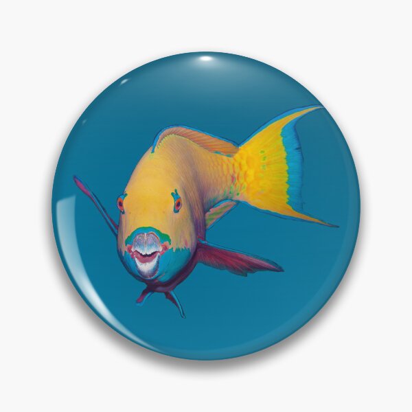 Item preview, Parrotfish Cutout * Light to Dark Blue Gradient Ocean Art |  designed and sold by Photo & Design Ute Niemann.