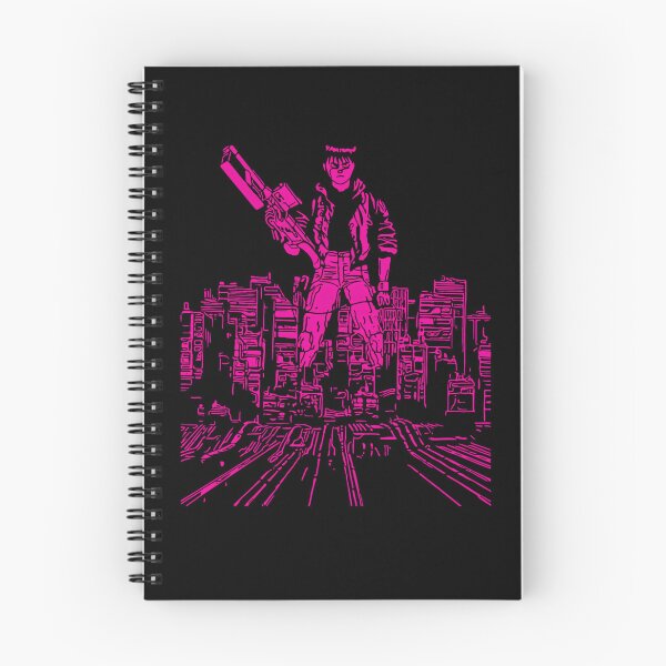 Item preview, Neon Pink Kaneda Standing With Rifle Over Cityscape designed and sold by GailGrant.